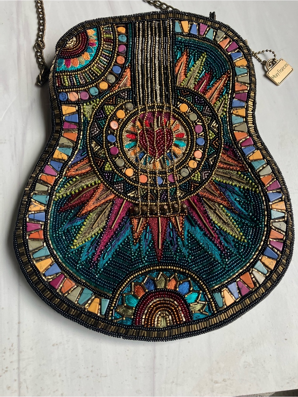 Mary Frances Handmade Beaded Guitar Purse - Picture 5 of 7